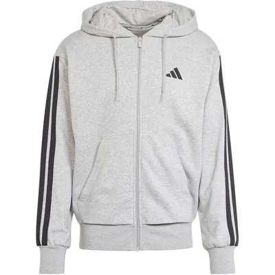 Adidas Kapuzensweat Essentials 3-Streifen French Terry – MGREYH/BLACK