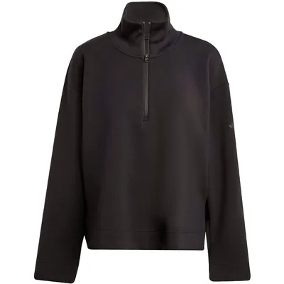 Adidas Sweatshirt Soft Lux Quarter-Zip – BLACK