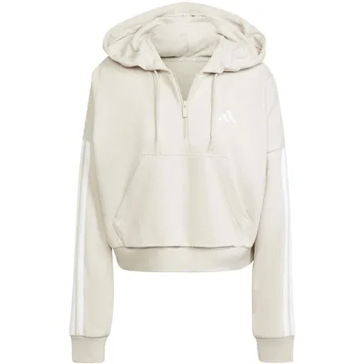 Adidas Kapuzensweat Essentials 3-Streifen French Terry Quarter-Zip – WONALU/WHITE