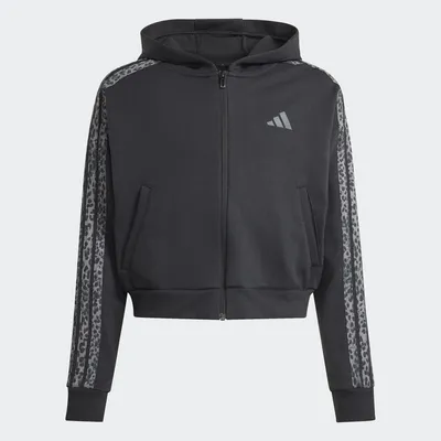 Adidas AN 3-Streifen FT Sweatshirt mit Reißverschluss Kinder – BLACK/MULTCO/GRESIX