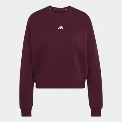Adidas Small Logo Feel Cozy Sweatshirt Damen – MAROON/WHITE