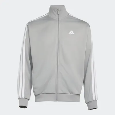 Adidas 3-Streifen French Terry Trainingsanzug Herren – MGREYH/WHITE