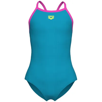 Arena GIRL'S ARENA SWIMSUIT LIGHT DROP SOLID – EYEBLUSH-SHOCKING PIN