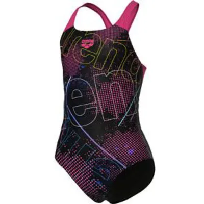 Arena GIRL'S ARENA GALACTIC SWIMSUIT SWIM PRO BACK – BLACK-FREAK ROSE