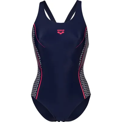 Arena WOMEN'S ARENA MODULAR SWIMSUIT – NAVY-FREAK ROSE MULTI