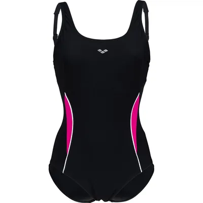 Arena W ALISSA U BACK ONE PIECE LOW – BLACK-ROSE VIOLET-WH