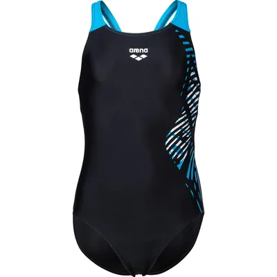 Arena GIRL'S ARENA VORTEX SWIMSUIT V BACK – BLACK-TURQUOISE