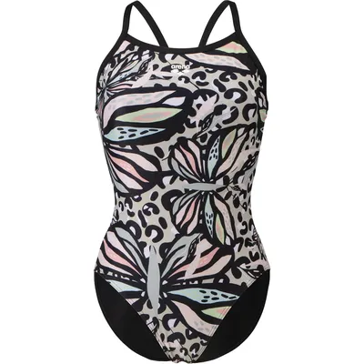 Arena WOMEN'S ARENA BUTTERFLIES SWIMSUIT LIGHT DROP – BLACK-BLACK MULTI