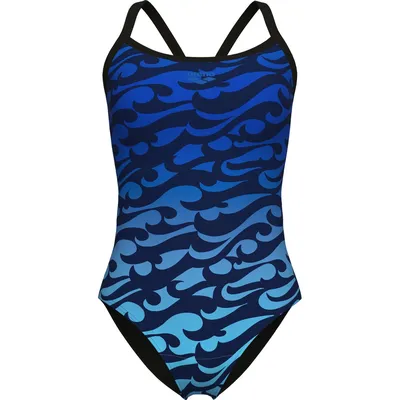 Arena WOMEN'S ARENA SURFS UP SWIMSUIT LIGHTDROP BACK – BLACK-BLACK MULTI