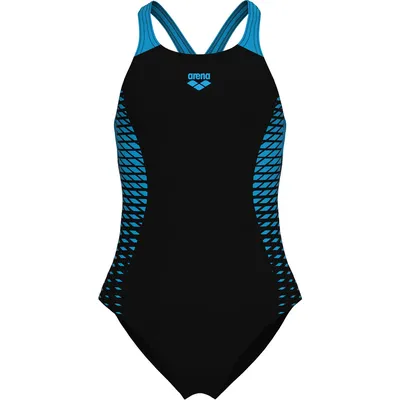 Arena GIRL'S ARENA OPENINGS SWIMSUIT – BLACK-TURQUOISE