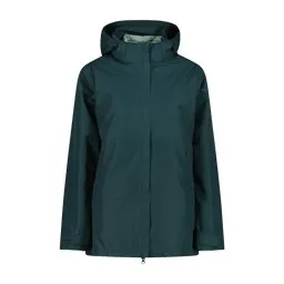 CMP WOMAN LONG JACKET ZIP HOOD DETACHABLE INN.JACKET – TREK GREEN