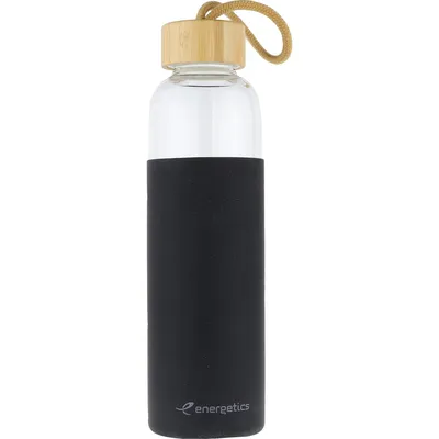 Energetics Trinkflasche Glass Bottle Bamboo II 0.55 – BLACK/ANTHRACITE