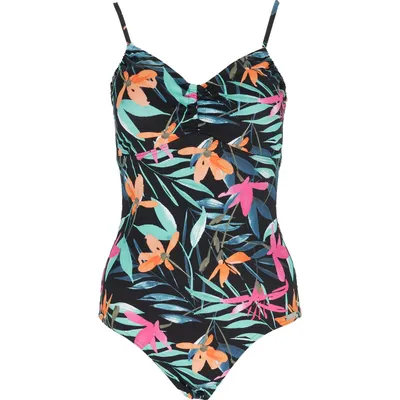 Firefly Da.-Badeanzug Sylvia II MM – FLORAL BLACK