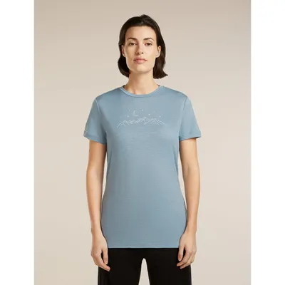 Icebreaker Women Merino 150 Tech Lite SS Tee Sparkling Stars – FLINT BLUE