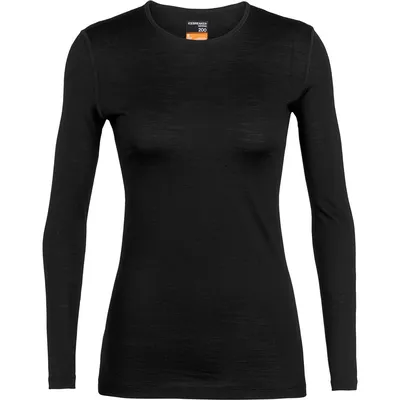 Icebreaker Women Merino 200 Oasis LS Crewe – BLACK