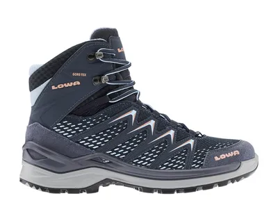 Lowa Innox Pro GORE-TEX Mid Wanderschuh Damen – stahlblau/lachs