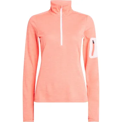 McKinley Da.-Langarmshirt Tampo wms – MELANGE/RED LIGHT/WH