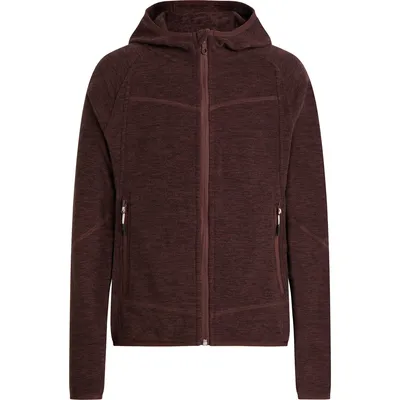 McKinley Choco Fleecejacke mit Kapuze Mädchen – Weinrot meliert