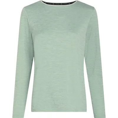 McKinley Da.-Langarmshirt Hunu LS II W – MELANGE/GREEN SMOKE