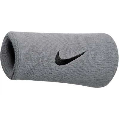 Nike SWOOSH DOUBLEWIDE WRISTBANDS – MATTE SILVER/BLACK