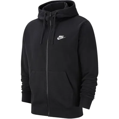 Nike Sportswear Club Hoodie mit Reißverschluss FT Herren – BLACK/BLACK/WHITE