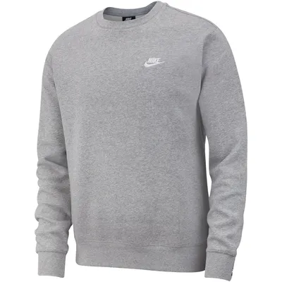 Nike Sportswear Club Crew BB Sweatshirt Herren – DK GREY HEATHER/WHITE