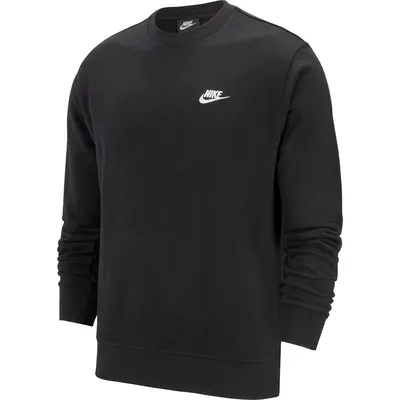 Nike Sportswear Club Crew French Terry Sweatshirt Herren – BLACK/WHITE