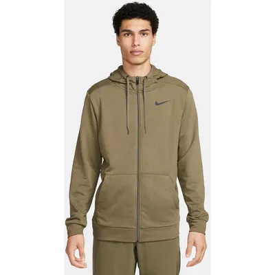 Nike Dri-FIT Hoodie mit Reißverschluss FL Trainingsjacke Herren – MEDIUM OLIVE/BLACK