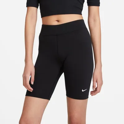 Nike Sportswear ESSNTL MR Biker Shorts Damen – BLACK/WHITE