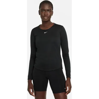 Nike One Dri-FIT Langarm STD Top Sweatshirt Damen – BLACK/WHITE