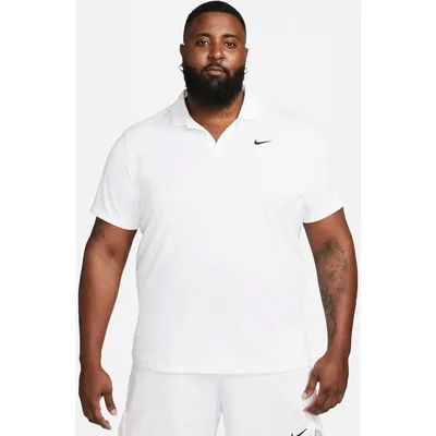 Nike Court Dri-FIT Tennis-Poloshirt Solid Herren – Weiß / Schwarz