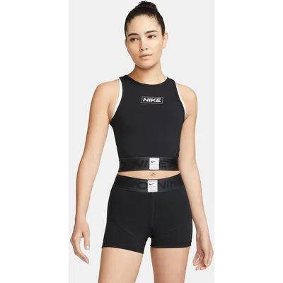 Nike Pro Dri-FIT CRP GX Tanktop Damen – BLACK/DK SMOKE GREY/WHITE
