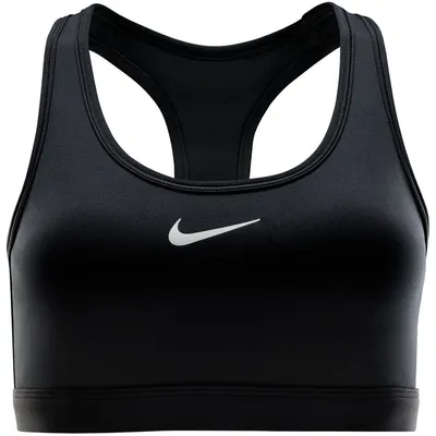 Nike Swoosh Sport-BH mittlerer Halt Damen – BLACK/WHITE