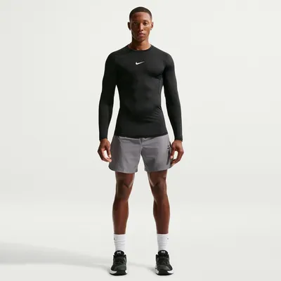 Nike Pro Dri-FIT Tight Top Langarm Herren – BLACK/WHITE