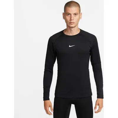 Nike Pro Warm Sweatshirt Langarm Crew Herren – BLACK/WHITE