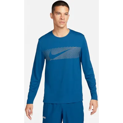 Nike Dri-FIT UV Miler Laufshirt Langarm FLASH Herren – COURT BLUE/REFLECTIVE SILV