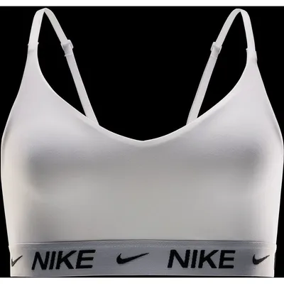Nike Dri-FIT Indy Sport-BH leichter Halt Damen – Weiß / Schwarz