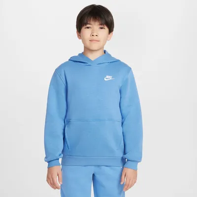 Nike Sportswear Club Fleece Kapuzensweat LBR Kinder – BLUE BEYOND/WHITE