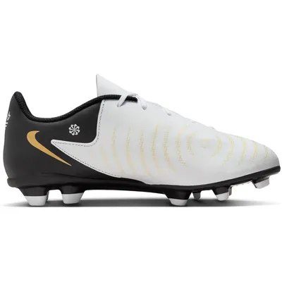 Nike Phantom GX II Club Fußballschuh FG/MG Kinder – WHITE/BLACK-MTLC GOLD