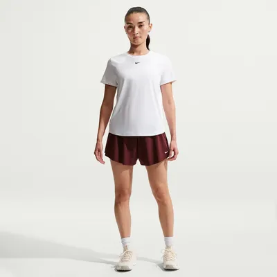 Nike One Classic Dri-FIT Kurzarm T-Shirt Damen – Weiß / Schwarz