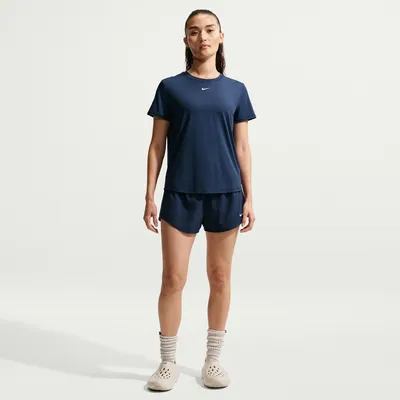 Nike One Classic Dri-FIT Kurzarm T-Shirt Damen – MIDNIGHT NAVY/WHITE