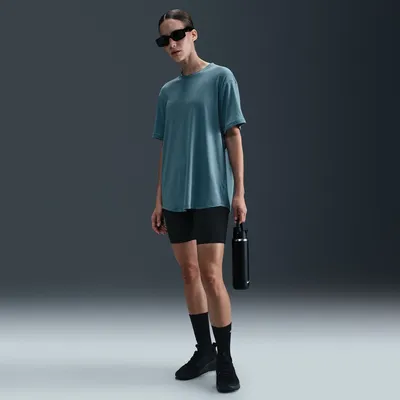 Nike Dri-FIT One Relaxed Kurzarm Shirt Damen – SMOKEY BLUE/BLACK