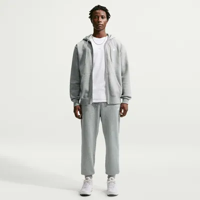 Nike Club FT Jogger Freizeithose Herren – Dunkelgrau meliert / Hellrauchgrau / Weiß