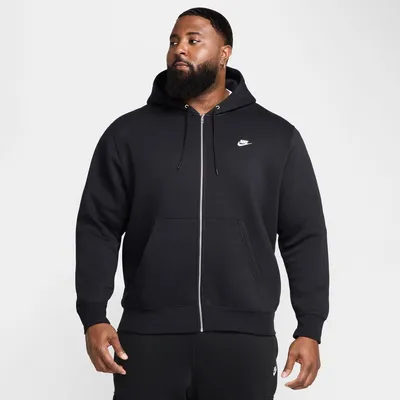 Nike Club BB Hoodie mit Reißverschluss Herren – Schwarz / Weiß