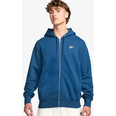 Nike Club BB Hoodie mit Reißverschluss Herren – COURT BLUE/COURT BLUE/LT KHAKI