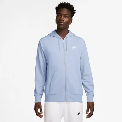 Nike Club FT Hoodie mit Reißverschluss Herren – HYDROGEN BLUE/HYDROGEN BLUE/WHITE
