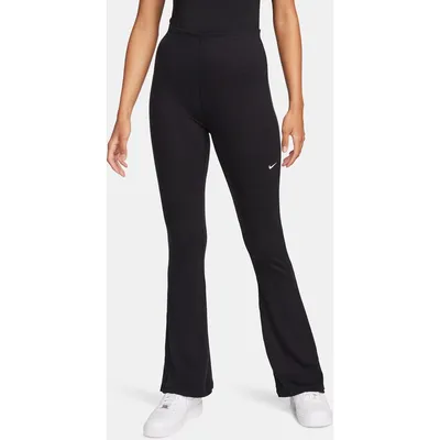 Nike Sportswear CHLL KNT MRIB MR FLR Freizeithose Damen – BLACK/SAIL