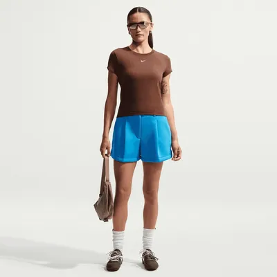 Nike T-Shirts/Tanks ku.Arm Da Nike Sportswear Chill Knit Damen-T-Shirt – CACAO WOW