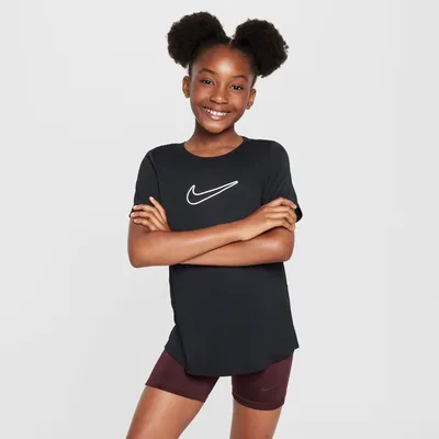 Nike Dri-FIT One STD HBR Kurzarm Shirt Kinder – BLACK/WHITE
