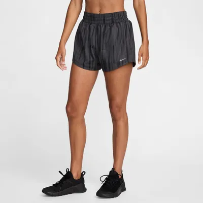 Nike One Dri-FIT HR 3IN BR AOP Shorts Damen – ANTHRACITE/BLACK/BLAC